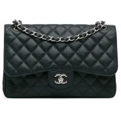 Chanel Vintage - Jumbo Classic Caviar Double Flap - Black - Leather and Lambskin Handbag - Luxury High Quality - Avvenice