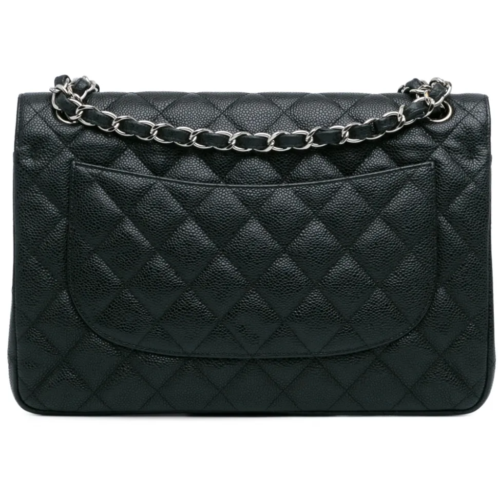 Chanel Vintage - Jumbo Classic Caviar Double Flap - Black - Leather and Lambskin Handbag - Luxury High Quality - Avvenice