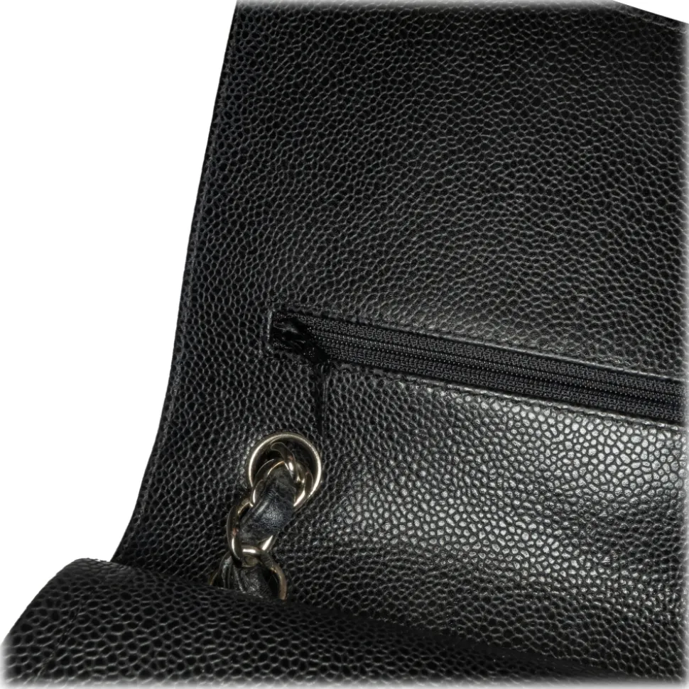 Chanel Vintage - Jumbo Classic Caviar Double Flap - Black - Leather and Lambskin Handbag - Luxury High Quality - Avvenice