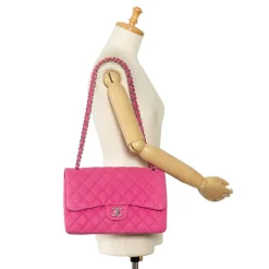 Chanel Vintage - Jumbo Classic Caviar Double Flap - Pink - Leather and Lambskin Handbag - Luxury High Quality - Avvenice