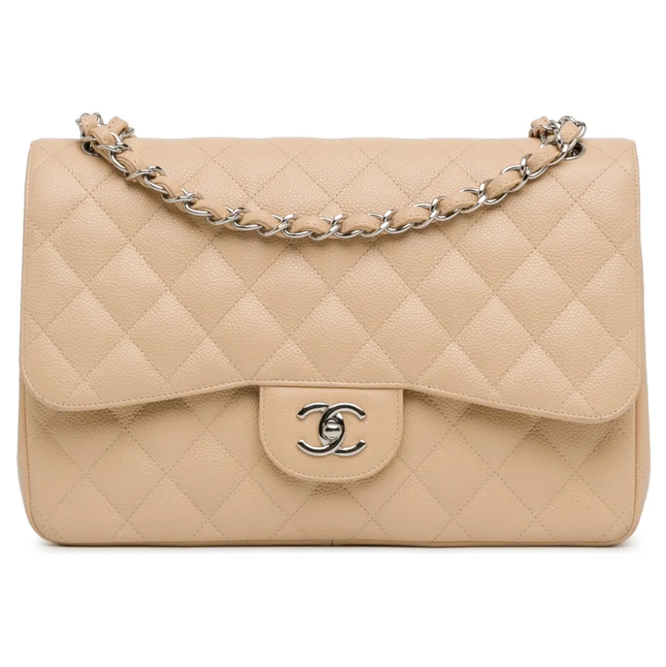 Chanel Vintage - Jumbo Classic Caviar Double Flap - Brown - Leather and Lambskin Handbag - Luxury High Quality - Avvenice