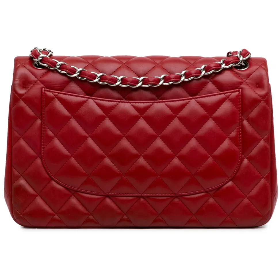 Chanel Vintage - Jumbo Classic Lambskin Double Flap - Red - Leather and Lambskin Handbag - Luxury High Quality - Avvenice