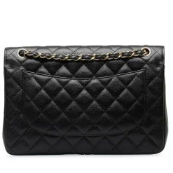 Chanel Vintage - Jumbo Classic Caviar Double Flap - Black - Leather and Lambskin Handbag - Luxury High Quality - Avvenice