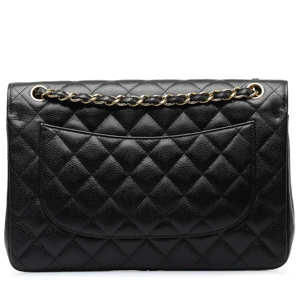 Chanel Vintage - Jumbo Classic Caviar Double Flap - Black - Leather and Lambskin Handbag - Luxury High Quality - Avvenice