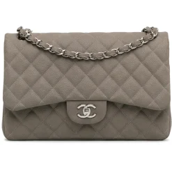 Chanel Vintage - Jumbo Classic Caviar Double Flap - Gray - Leather and Lambskin Handbag - Luxury High Quality - Avvenice