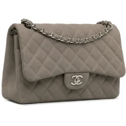 Chanel Vintage - Jumbo Classic Caviar Double Flap - Gray - Leather and Lambskin Handbag - Luxury High Quality - Avvenice