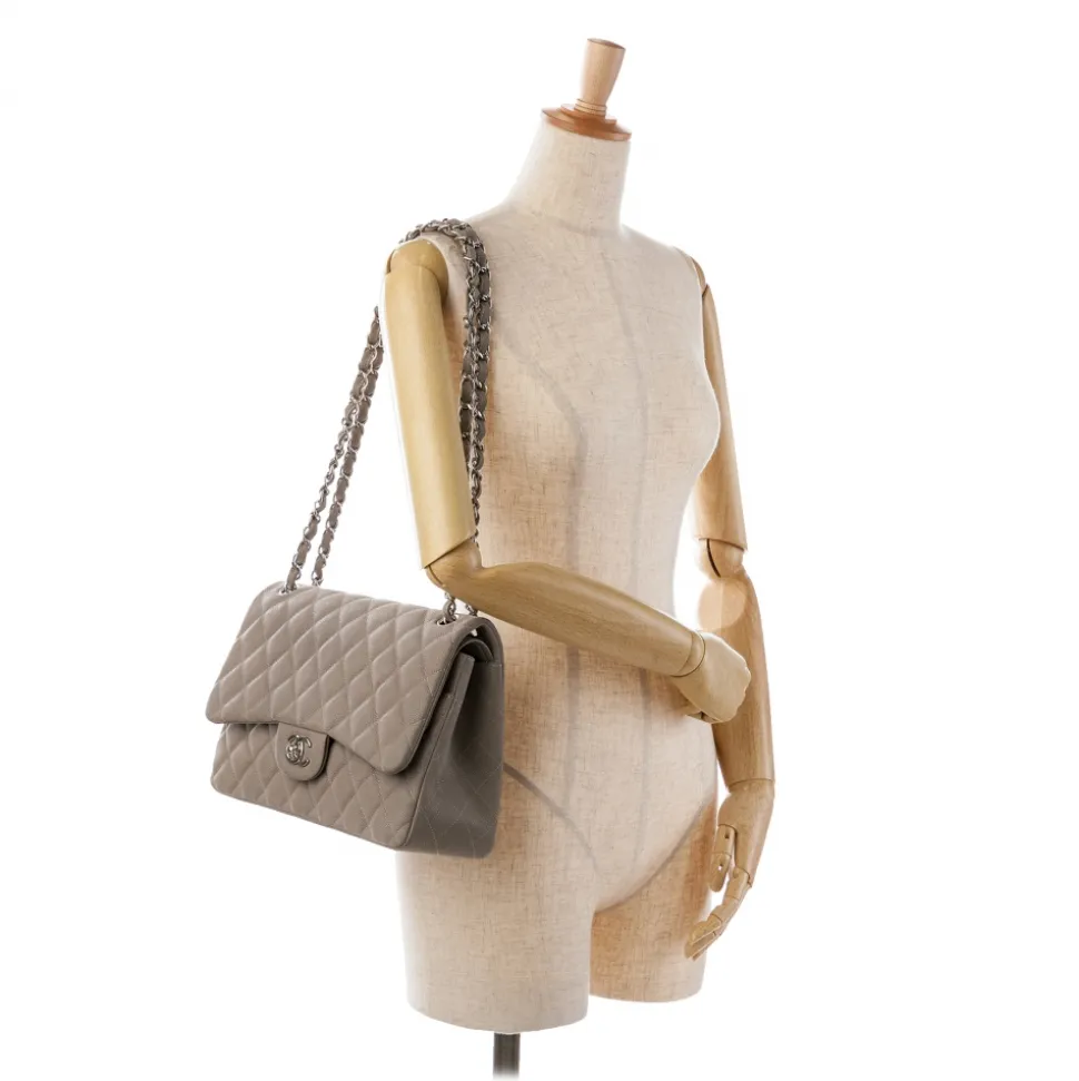Chanel Vintage - Jumbo Classic Caviar Double Flap - Gray - Leather and Lambskin Handbag - Luxury High Quality - Avvenice