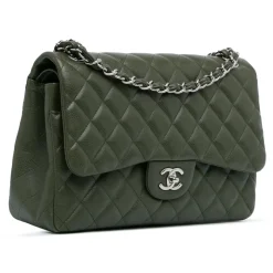 Chanel Vintage - Jumbo Classic Caviar Double Flap - Green - Leather and Lambskin Handbag - Luxury High Quality - Avvenice