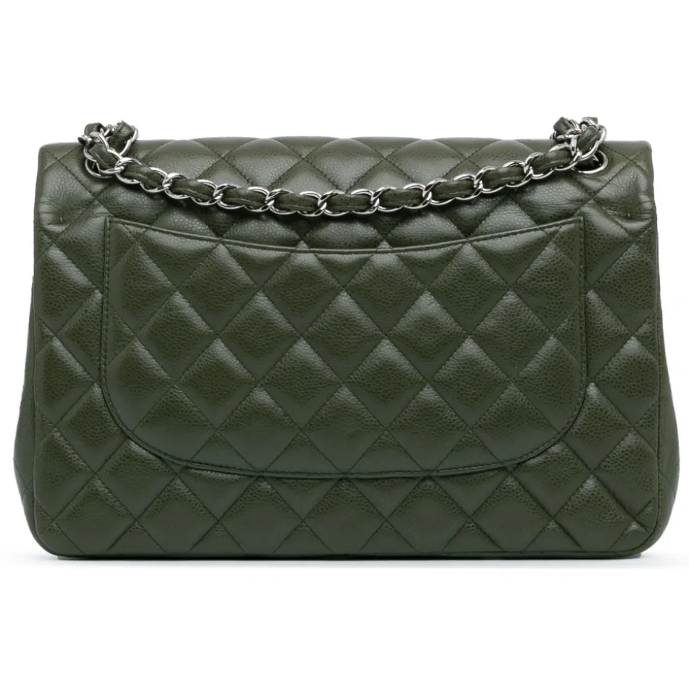 Chanel Vintage - Jumbo Classic Caviar Double Flap - Green - Leather and Lambskin Handbag - Luxury High Quality - Avvenice