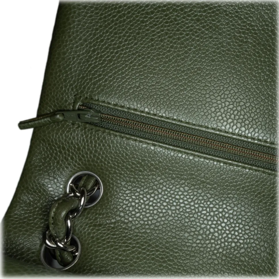Chanel Vintage - Jumbo Classic Caviar Double Flap - Green - Leather and Lambskin Handbag - Luxury High Quality - Avvenice