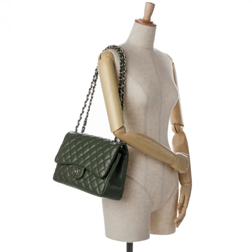 Chanel Vintage - Jumbo Classic Caviar Double Flap - Green - Leather and Lambskin Handbag - Luxury High Quality - Avvenice