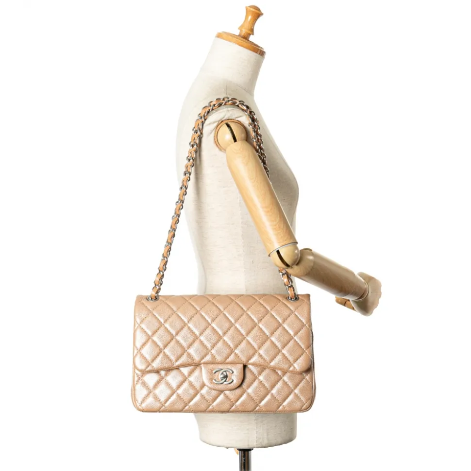 Chanel Vintage - Jumbo Classic Iridescent Caviar Double Flap - Brown - Leather and Lambskin Handbag - Luxury High Quality - Avvenice