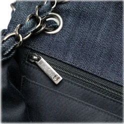 Chanel Vintage - Jumbo Embroidered Denim Perfume Bottle Single Flap - Black - Leather and Lambskin Handbag - Luxury High Quality - Avvenice