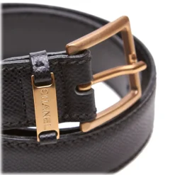 Chanel Vintage - Leather Belt - Black Gold - Chanel Leather Belt - Luxury High Quality - Avvenice