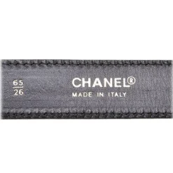 Chanel Vintage - Leather Belt - Black Gold - Chanel Leather Belt - Luxury High Quality - Avvenice
