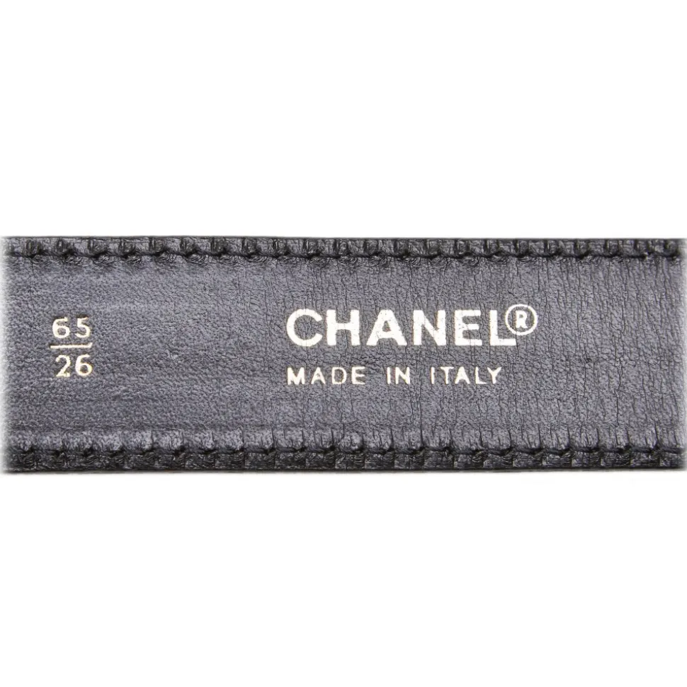 Chanel Vintage - Leather Belt - Black Gold - Chanel Leather Belt - Luxury High Quality - Avvenice