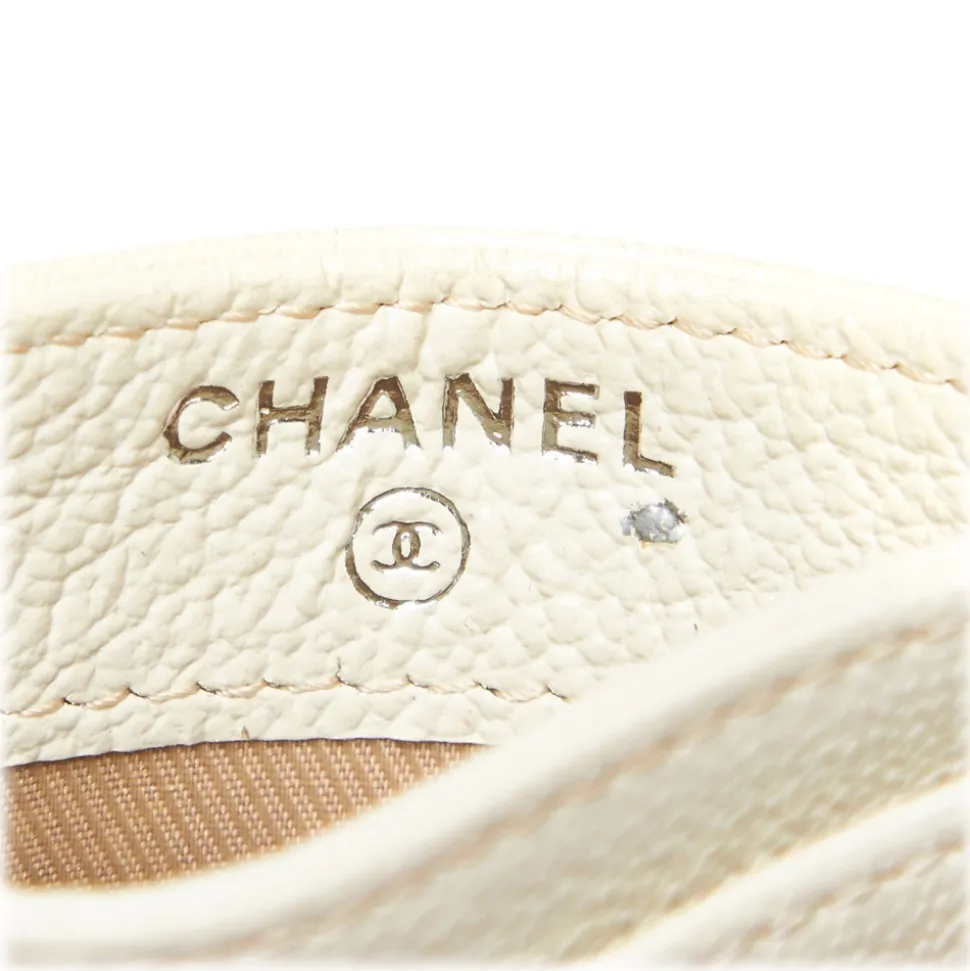 Chanel Vintage - Leather Card Holder - White - Leather Wallett - Luxury High Quality - Avvenice