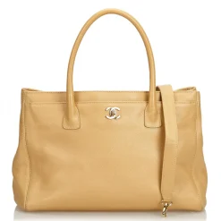 Chanel Vintage - Leather Cerf Tote Bag - Brown Beige - Leather Handbag - Luxury High Quality - Avvenice