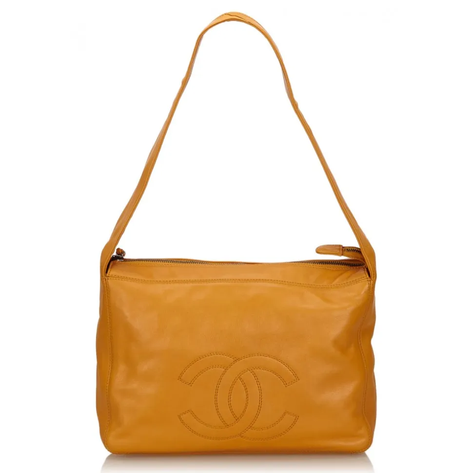 Chanel Vintage - Leather Shoulder Bag - Orange - Leather Handbag - Luxury High Quality - Avvenice