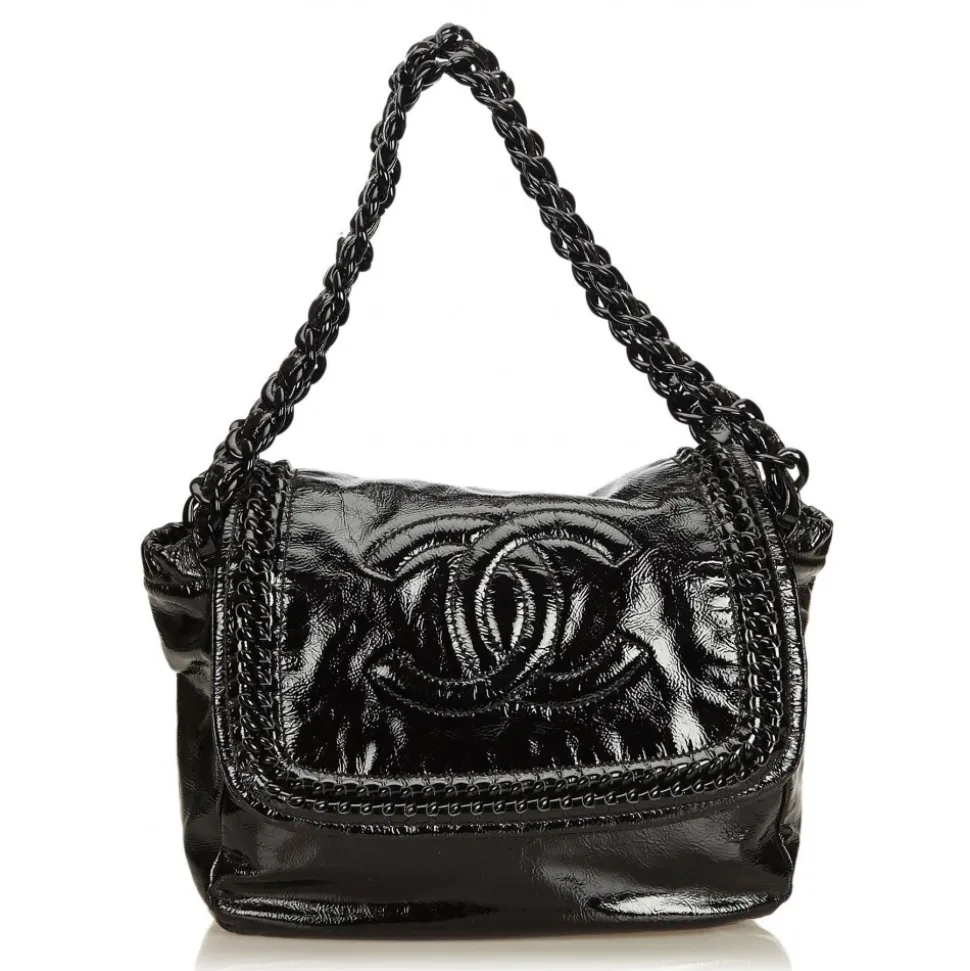 Chanel Vintage - Luxe Ligne Accordion Flap Bag - Black - Leather Handbag - Luxury High Quality - Avvenice