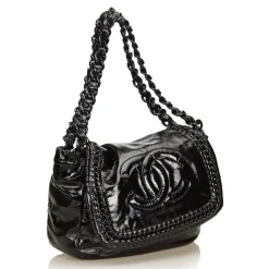 Chanel Vintage - Luxe Ligne Accordion Flap Bag - Black - Leather Handbag - Luxury High Quality - Avvenice