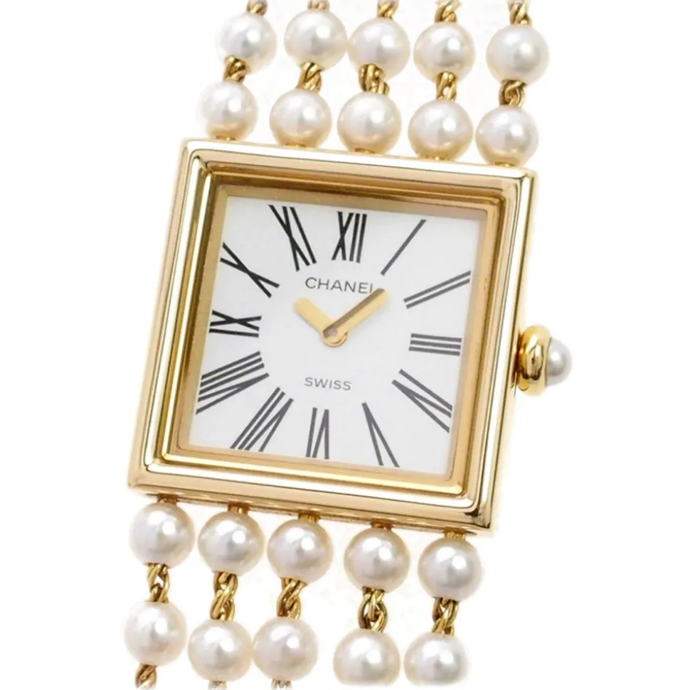 Chanel Vintage - Mademoiselle Pearl Watch - White Pearl & Yellow Gold - Pearl Watch Chanel - High quality Luxury - Avvenice