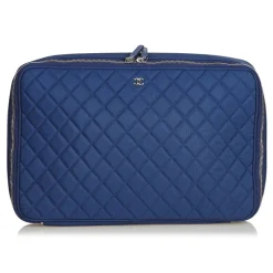 Chanel Vintage - Matelasse Laptop Bag - Blue Navy - Canvar Handbag - Luxury High Quality - Avvenice