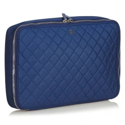 Chanel Vintage - Matelasse Laptop Bag - Blue Navy - Canvar Handbag - Luxury High Quality - Avvenice