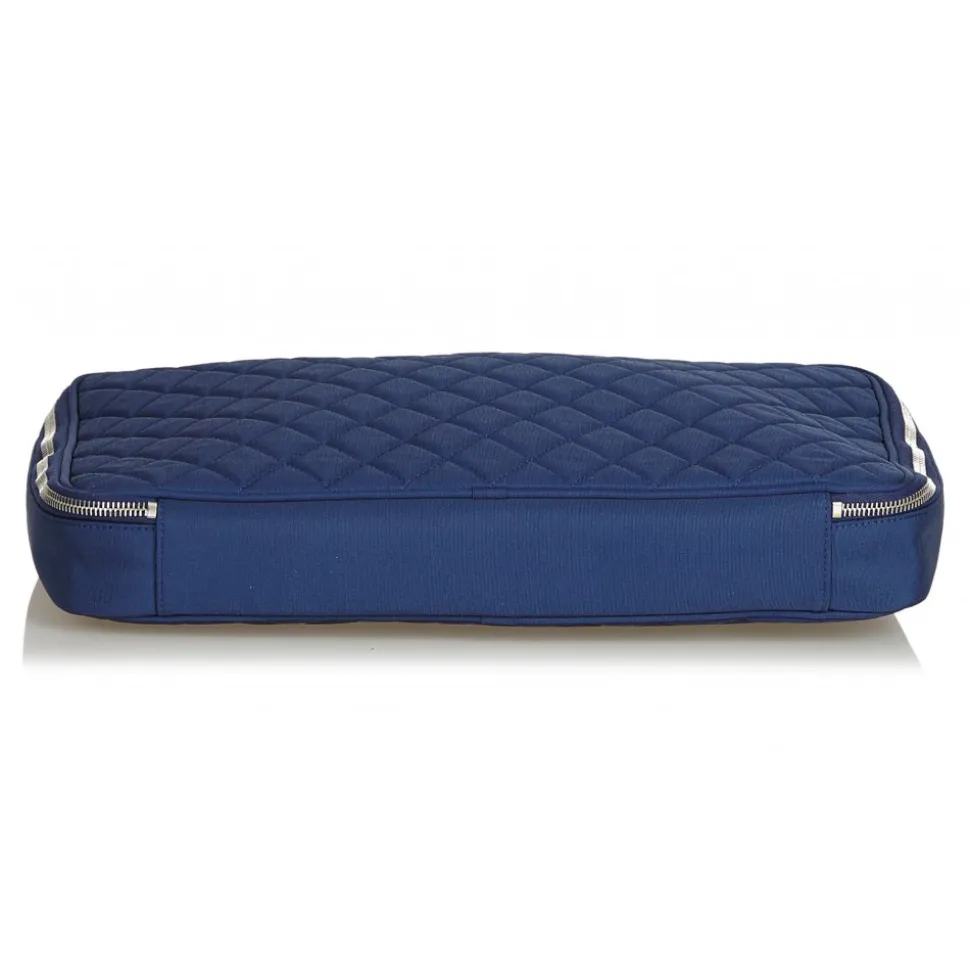 Chanel Vintage - Matelasse Laptop Bag - Blue Navy - Canvar Handbag - Luxury High Quality - Avvenice
