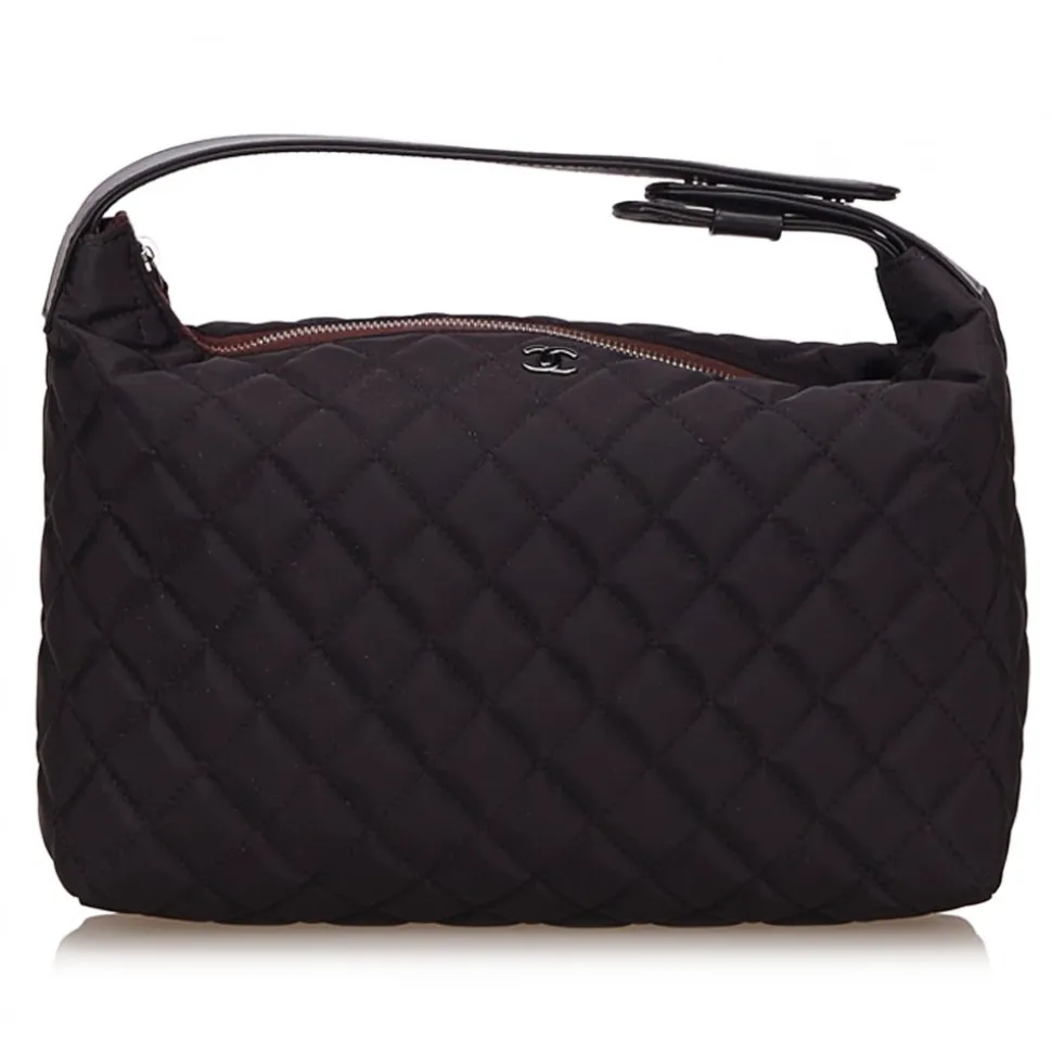 Chanel Vintage - Matelasse Nylon Handbag Bag - Black - Canvas Handbag - Luxury High Quality - Avvenice