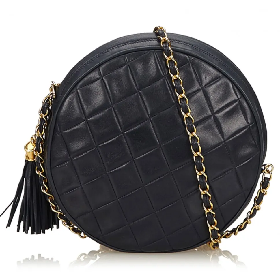 Chanel Vintage - Matelasse Tassel Lambskin Leather Bag - Black - Leather and Lambskin Handbag - Luxury High Quality - Avvenice