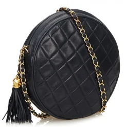 Chanel Vintage - Matelasse Tassel Lambskin Leather Bag - Black - Leather and Lambskin Handbag - Luxury High Quality - Avvenice