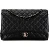 Chanel Vintage - Maxi Classic Caviar Double Flap - Black - Leather and Lambskin Handbag - Luxury High Quality - Avvenice