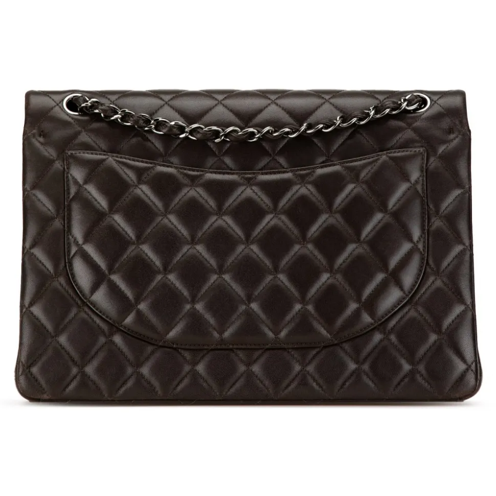 Chanel Vintage - Maxi Classic Lambskin Double Flap - Black - Leather and Lambskin Handbag - Luxury High Quality - Avvenice