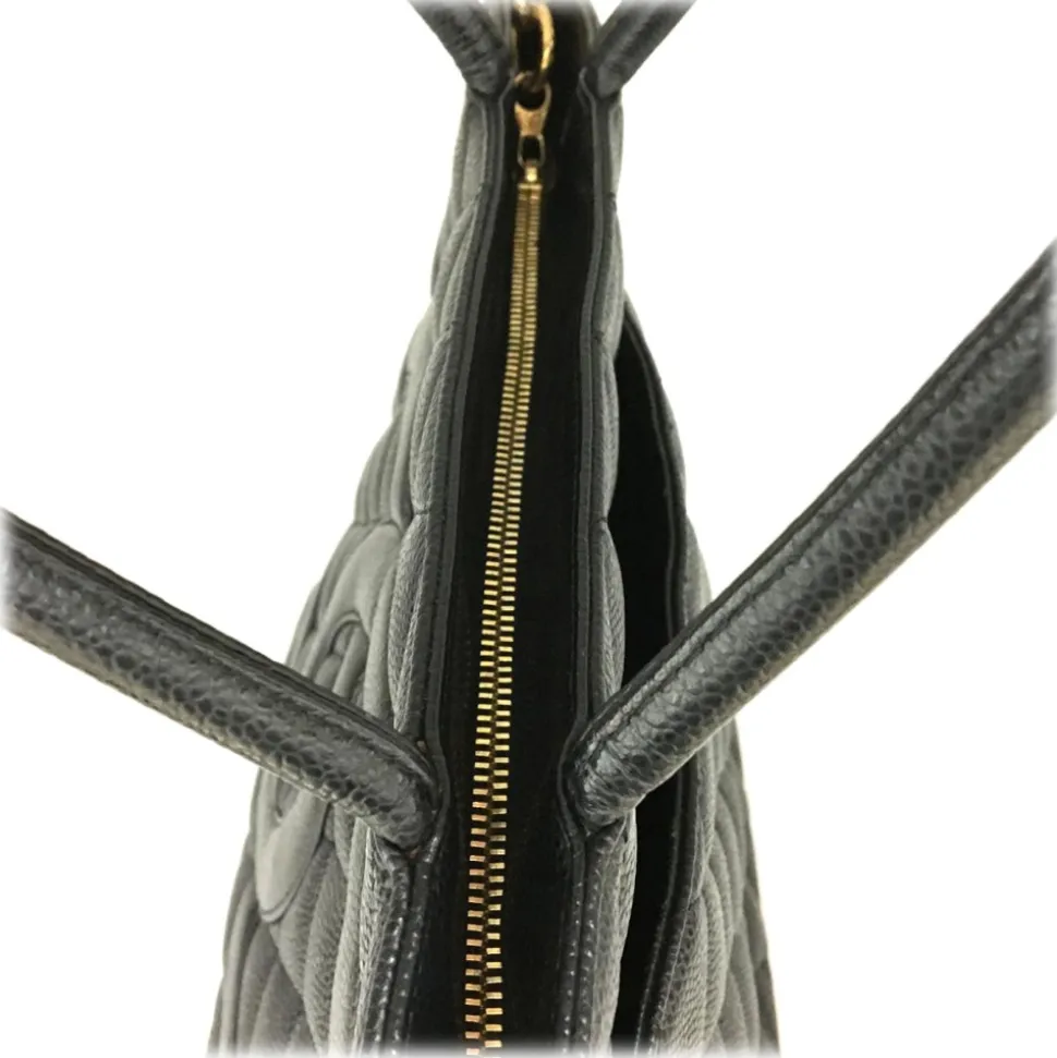 Chanel Vintage - Medallion Caviar Leather Tote Bag - Black - Caviar Leather Handbag - Luxury High Quality - Avvenice