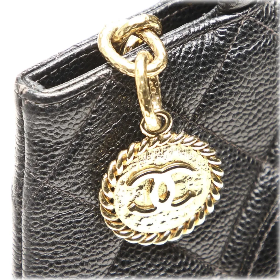 Chanel Vintage - Medallion Caviar Leather Tote Bag - Black - Caviar Leather Handbag - Luxury High Quality - Avvenice