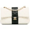 Chanel Vintage - Medium Bi-Stripe Classic Lambskin Double Flap - White - Leather and Lambskin Handbag - Luxury High Quality - Avvenice