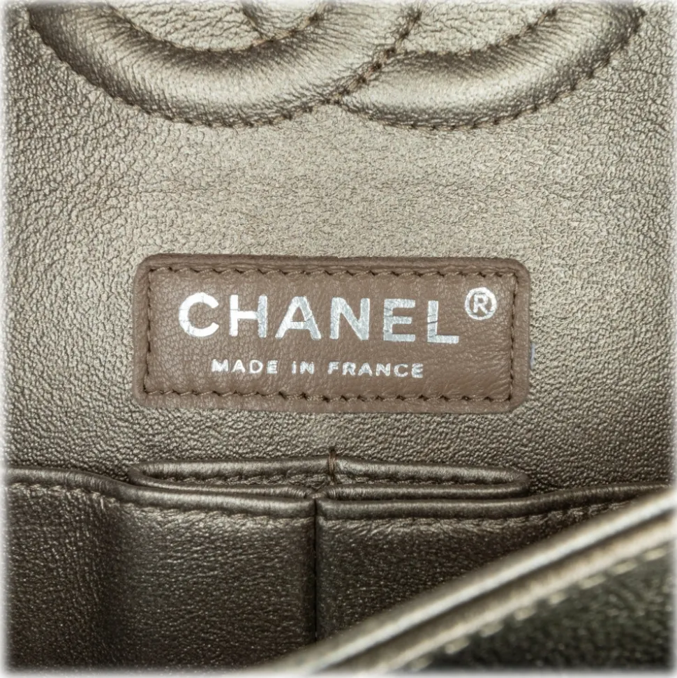Chanel Vintage - Medium Classic Metallic Caviar Double Flap - Gray - Leather and Lambskin Handbag - Luxury High Quality - Avvenice