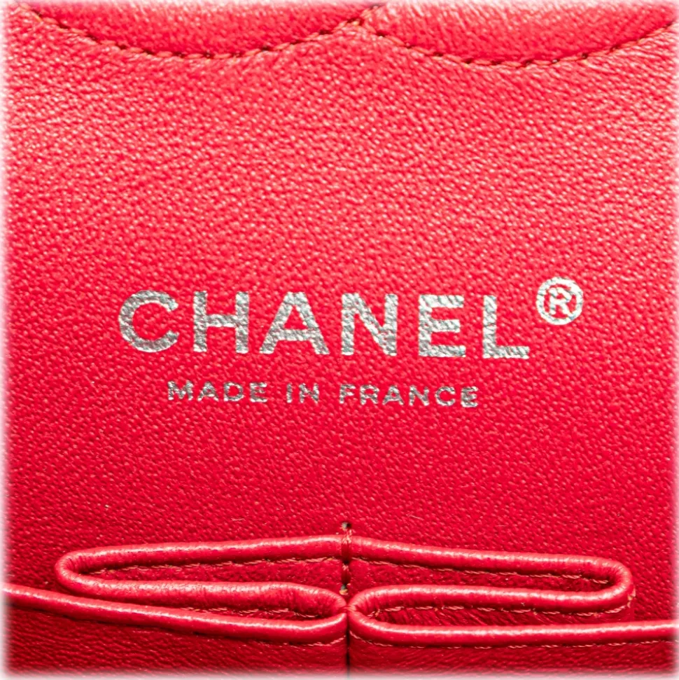 Chanel Vintage - Medium Classic Lambskin Double Flap - Red - Leather and Lambskin Handbag - Luxury High Quality - Avvenice