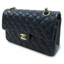 Chanel Vintage - Medium Classic Lambskin Double Flap - Blue - Leather and Lambskin Handbag - Luxury High Quality - Avvenice