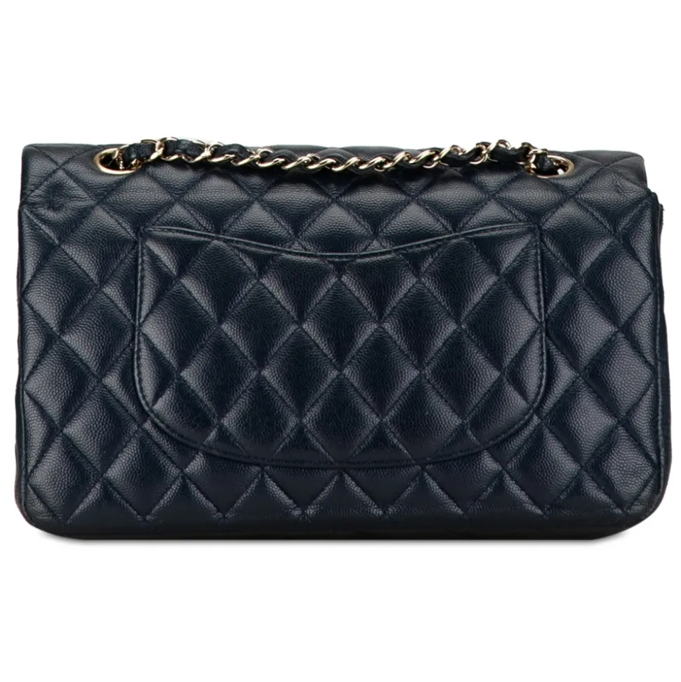 Chanel Vintage - Medium Classic Caviar Double Flap - Blue - Leather and Lambskin Handbag - Luxury High Quality - Avvenice
