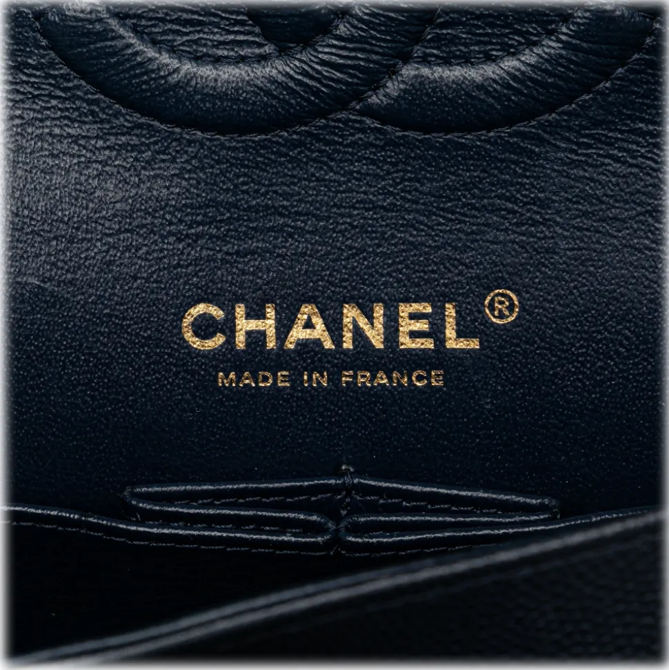 Chanel Vintage - Medium Classic Caviar Double Flap - Blue - Leather and Lambskin Handbag - Luxury High Quality - Avvenice