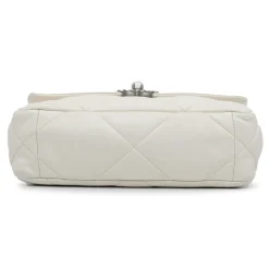 Chanel Vintage - Medium Lambskin 19 Flap - White - Leather and Lambskin Handbag - Luxury High Quality - Avvenice