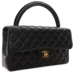Chanel Vintage - Medium Lambskin Kelly Parent Top Handle Bag - Black - Leather and Lambskin Handbag - Luxury High Quality - Avvenice