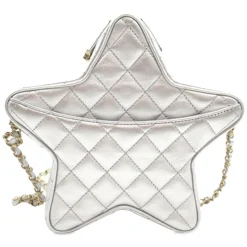 Chanel Vintage - Metallic Lambskin Star Chain Crossbody - Silver - Leather and Lambskin Handbag - Luxury High Quality - Avvenice
