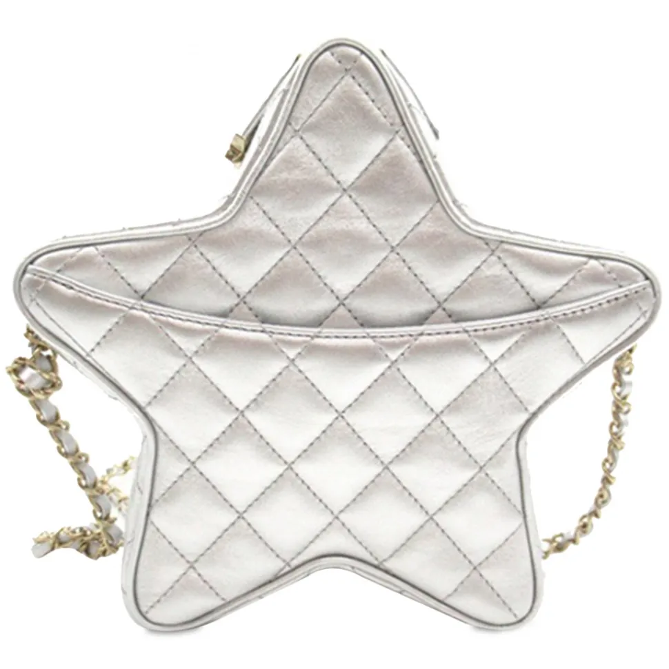 Chanel Vintage - Metallic Lambskin Star Chain Crossbody - Silver - Leather and Lambskin Handbag - Luxury High Quality - Avvenice
