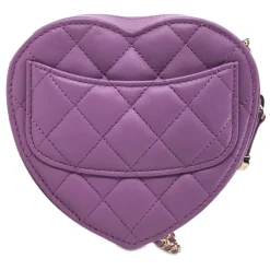 Chanel Vintage - Mini Lambskin CC in Love Heart Crossbody - Purple - Leather and Lambskin Handbag - Luxury High Quality - Avvenice