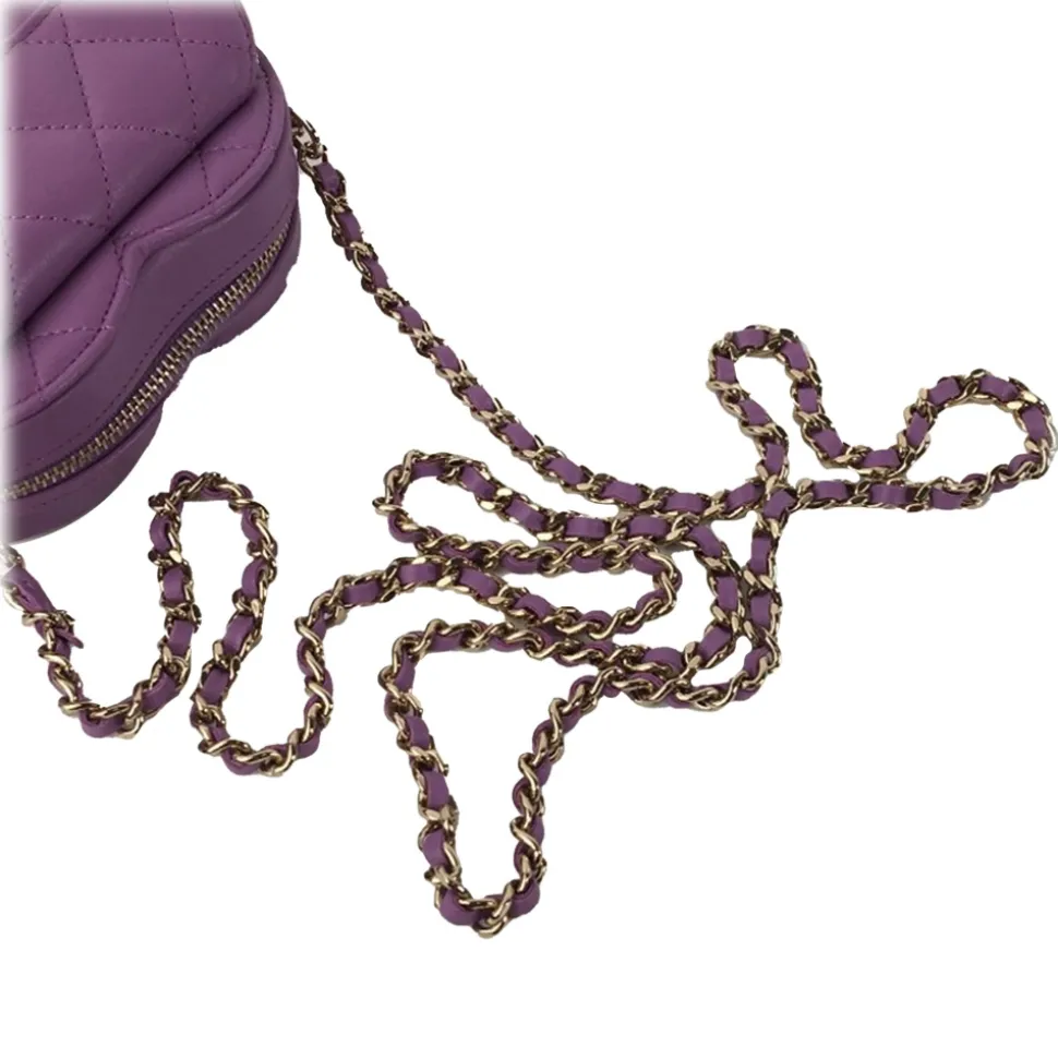 Chanel Vintage - Mini Lambskin CC in Love Heart Crossbody - Purple - Leather and Lambskin Handbag - Luxury High Quality - Avvenice