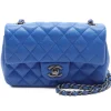 Chanel Vintage - Mini Rectangular Classic Caviar Single Flap - Blue - Leather and Lambskin Handbag - Luxury High Quality - Avvenice