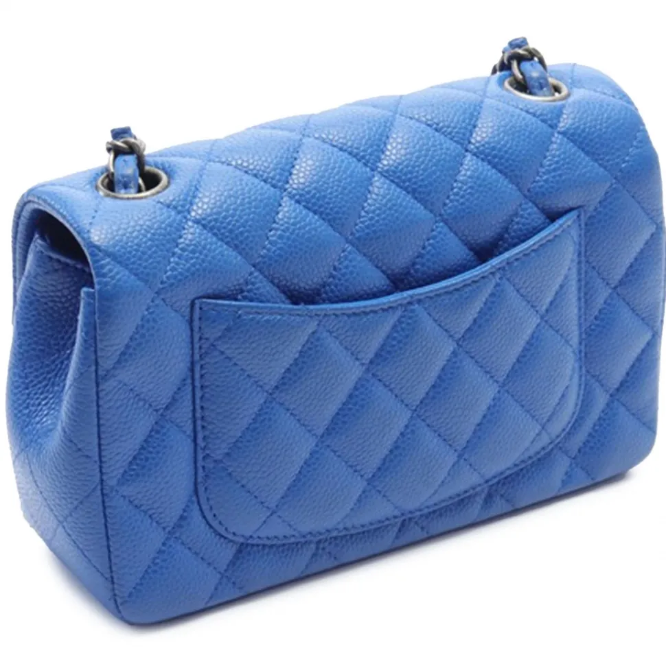 Chanel Vintage - Mini Rectangular Classic Caviar Single Flap - Blue - Leather and Lambskin Handbag - Luxury High Quality - Avvenice